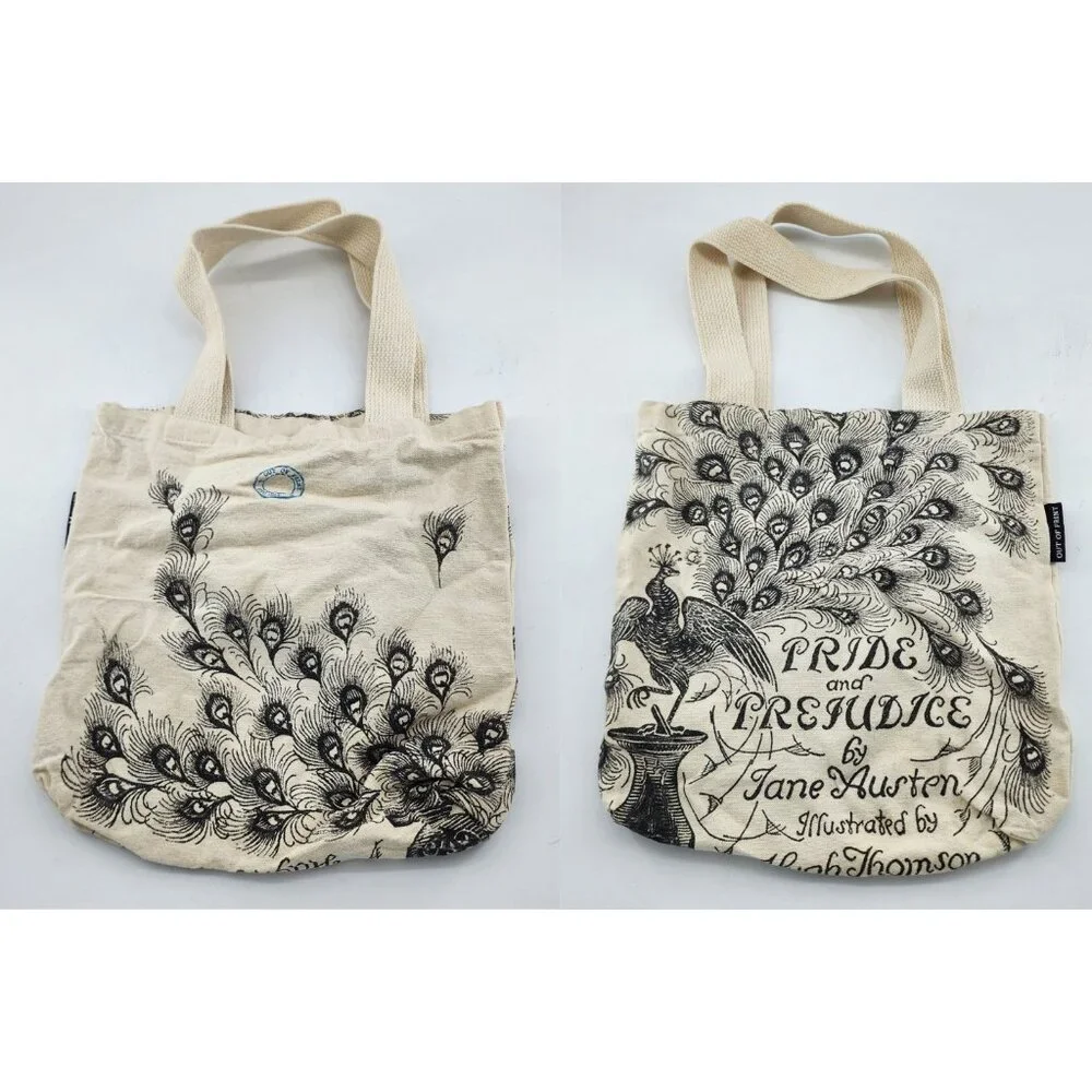 Out of Print Pride and Prejudice Jane Austen Reusable Canvas‎ Tote Shoulder Bag